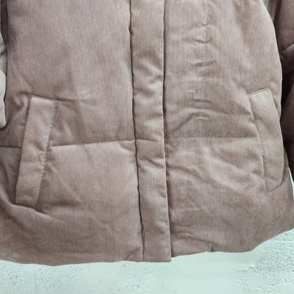 Levi’s Women’s Corduroy Puffer Jacket Mauve Pink Size XL - Picture 5 of 9